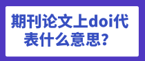 期刊论文上doi代表什么意思？
