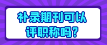 补录期刊可以评职称吗?